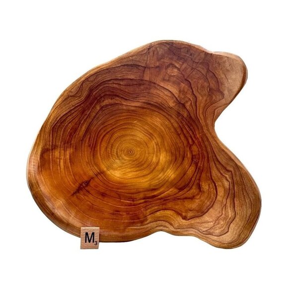 Shan Mu Wood Bowl Natural Live Edge Decorative Bowl Root Carved w Age Rings (M) - Picture 10 of 10